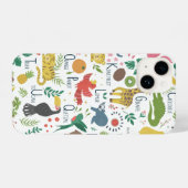 Tropisch alfabet voor kinderen iPhone hoesje (Achterkant horizontaal)