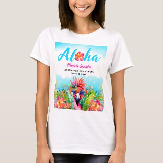 Tropisch Aloha Afstudeerfeest T-shirt (Voorkant)