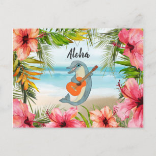 Tropisch Aloha denken aan je Dolphin Guitar Briefkaart