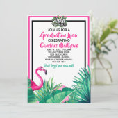 Tropisch Aloha Flamingo Afstuderen Luau 2022 Kaart (Staand voorkant)