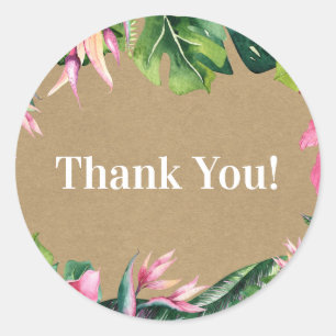 Tropisch Aloha Floral Luau Kraft-Vrijgezellenfeest Ronde Sticker