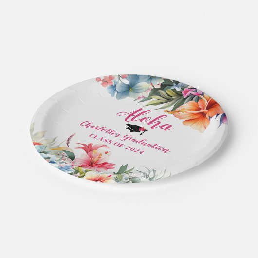 Tropisch Aloha Luau Afstuderen 2024 Papieren Bordje (Gekanteld)