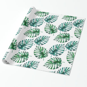 Tropisch Aloha Monstera laat het patroon achter Cadeaupapier