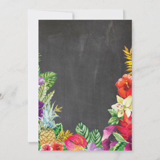 Tropisch Aloha Wedding Jubileum Chalk Invite Kaart (Achterkant)