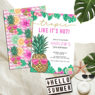 Tropisch als het heet ananas tropische verjaardag kaart