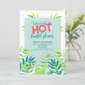 Tropisch als het heet-Bold Bridal Shower nodigt ui Kaart (Staand voorkant)