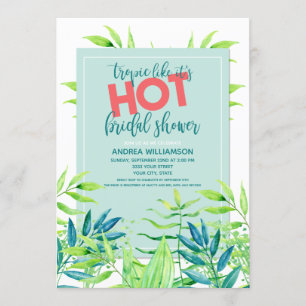 Tropisch als het heet-Bold Bridal Shower nodigt ui Kaart