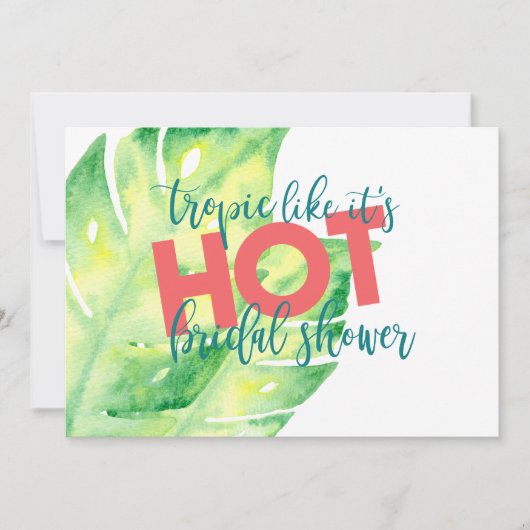 Tropisch alsof het heet Bridal Shower-uitnodiging  Kaart (Voorkant)