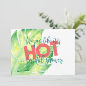 Tropisch alsof het heet Bridal Shower-uitnodiging  Kaart (Staand voorkant)