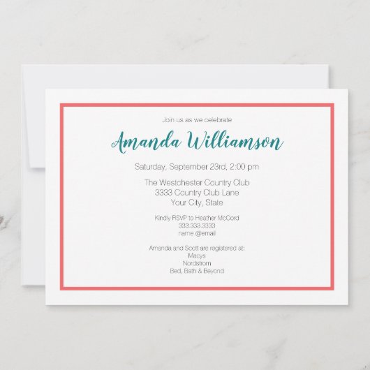 Tropisch alsof het heet Bridal Shower-uitnodiging Kaart (Achterkant)