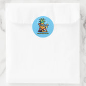 Tropisch alsof het heet is ronde sticker (Tas)