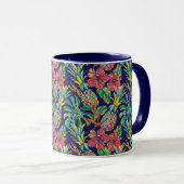 Tropisch anananas Hibiscus Pattern Mok (Voorkant rechts)