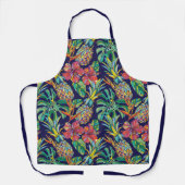 Tropisch anananas Hibiscus Pattern Schort (Voorkant)