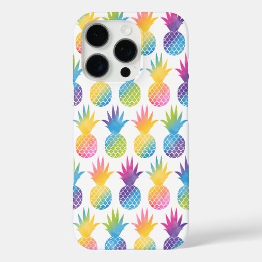 Tropisch anananas regenboogpatroon Waterverf Case-Mate iPhone Case (Achterkant)
