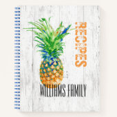 Tropisch anananas Rustic Family Monogram Recipe Notitieboek (Voorkant)