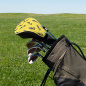 Tropisch anananaseppatroon Monogram geel Golfheadcover (Insitu)