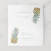 Tropisch Ananas Bruiloft Tafel Nummer Plaatsing (Buitenkant ongevouwen)