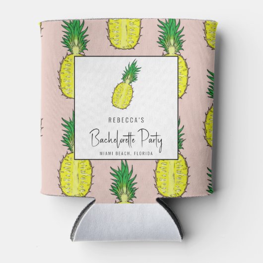 Tropisch Ananas Meisjesuitstap Weekend Feestje Blikjeskoeler (Voorkant)