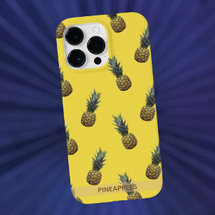 Tropisch ananas patroon geel gepersonaliseerd iPhone 16 pro max hoesje