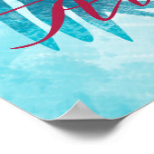 Tropisch Aqua Pink Birthday Welcome Poster (Hoek)