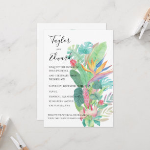 Tropisch aquarel exotisch botanisch bladwerk kaart