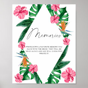 Tropisch aquarel - herinneringen met de bruid poster