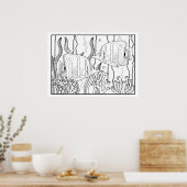 Tropisch aquarium vis DIY Coloring Poster (Keuken)