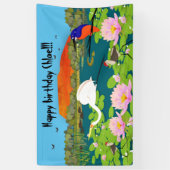 Tropisch Australië Kakadu Geïnspireerd Spandoek (Verticaal)