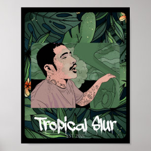 Tropisch autostuurprogramma Hop Hop Lush Vegetatio Poster