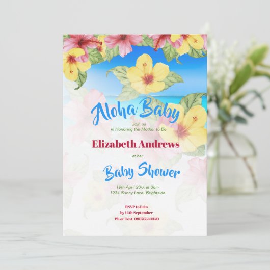 Tropisch Baby shower Beach Aloha Kaart (Staand voorkant)