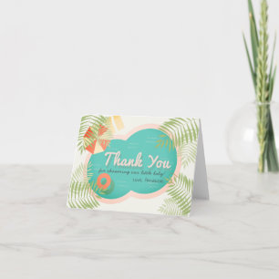 Tropisch Baby shower beige Bedankkaart