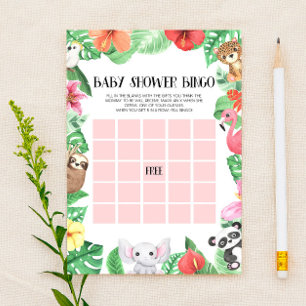 Tropisch Baby shower Bingo Briefpapier
