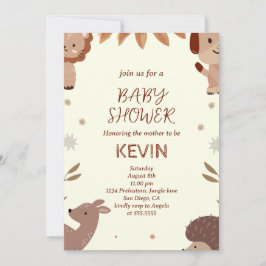 Tropisch Baby shower van de Cute Tropical Animal Kaart