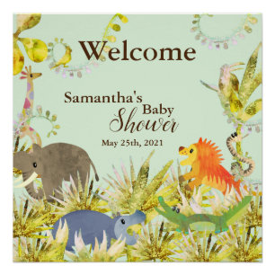 Tropisch Baby shower van duizelige Oerwouden Perfect Poster