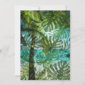 Tropisch balkpalm lekt chic Wedding Invitati Kaart (Achterkant)