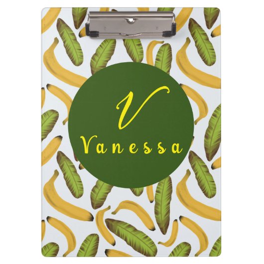 Tropisch bananenbladmonogram klembord (Voorkant)