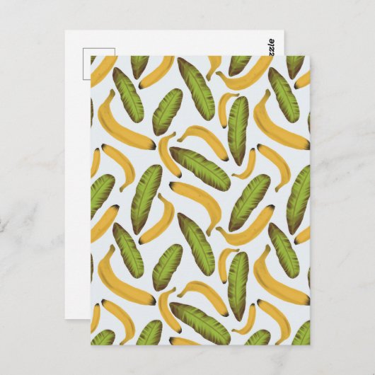 Tropisch bananenbladpatroon briefkaart (Voorkant / Achterkant)