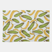 Tropisch bananenbladpatroon theedoek (Horizontaal)