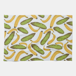 Tropisch bananenbladpatroon theedoek