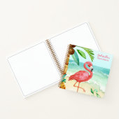Tropisch Beach Flamingo Personalized Sketchbook Notitieboek (Binnen)
