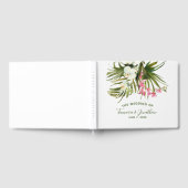 Tropisch-Beach Greenery Pink Floral Bridal  Gastenboek (Volledig)