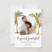 Tropisch Beach Photo Wedding Bedankkaart (Voorkant)