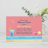 Tropisch-Beach repetitie diner uitnodiging (Staand voorkant)