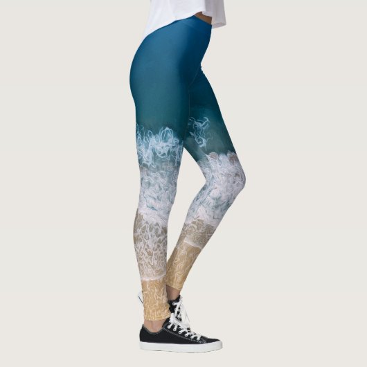 Tropisch Beach Trendy Digital Hand Paint Effect Leggings (Rechts)