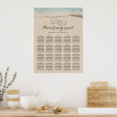 Tropisch Beach Wedding 20 Table Seating Chart Poster (Keuken)