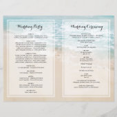 Tropisch beach Wedding Ceremony Programme (Achterkant)