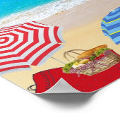 Tropisch-Beach-zand-reddingstoren Poster (Hoek)