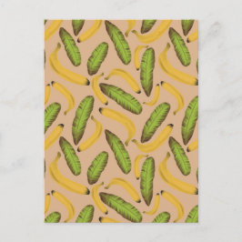 Tropisch beige Banana Leaf Pattern Briefkaart