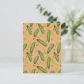 Tropisch beige Banana Leaf Pattern Briefkaart (Staand voorkant)
