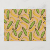 Tropisch beige Banana Leaf Pattern Briefkaart (Achterkant)
